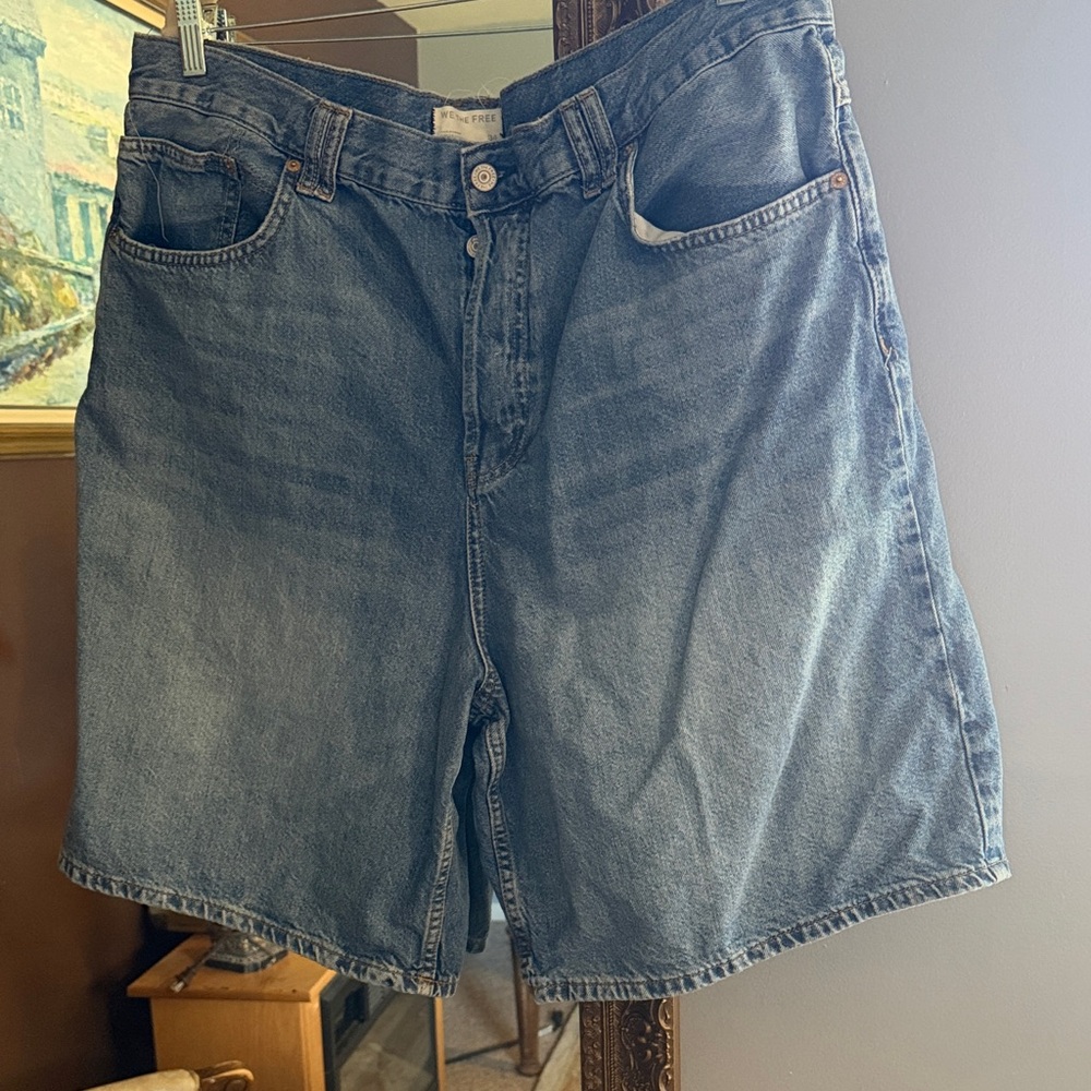 We The Free Blue Denim Jean Shorts